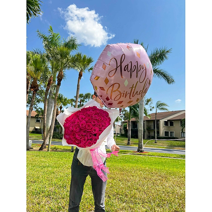 Hot Pink Roses Bouquet